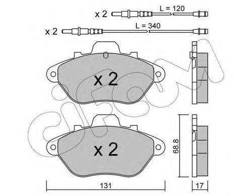 Комплект тормозных колодок, дисковый тормоз CIFAM 822-185-1