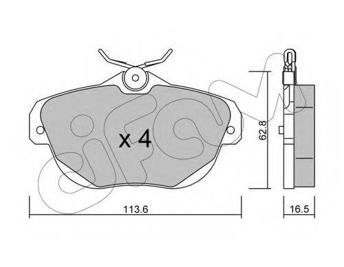Комплект тормозных колодок, дисковый тормоз CIFAM 822-856-0