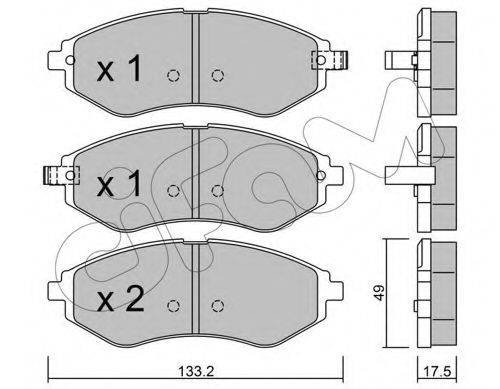 Комплект тормозных колодок, дисковый тормоз CIFAM 822-508-1