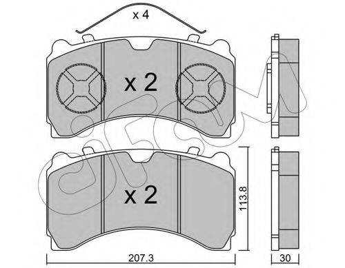 Комплект гальмівних колодок, дискове гальмо CIFAM 822-935-0