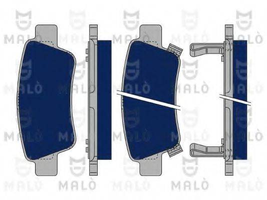 Комплект гальмівних колодок, дискове гальмо MALO 1050036
