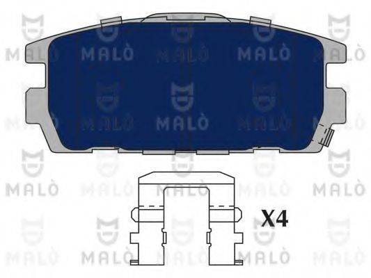 Комплект гальмівних колодок, дискове гальмо MALO 1050624