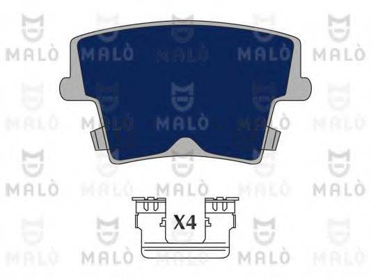 Комплект гальмівних колодок, дискове гальмо MALO 1051072