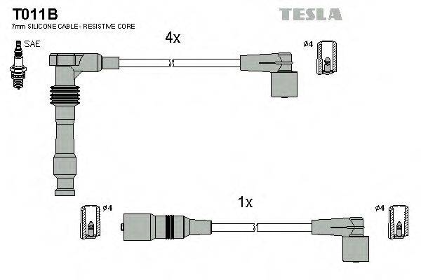 Комплект дротів запалення TESLA T011B