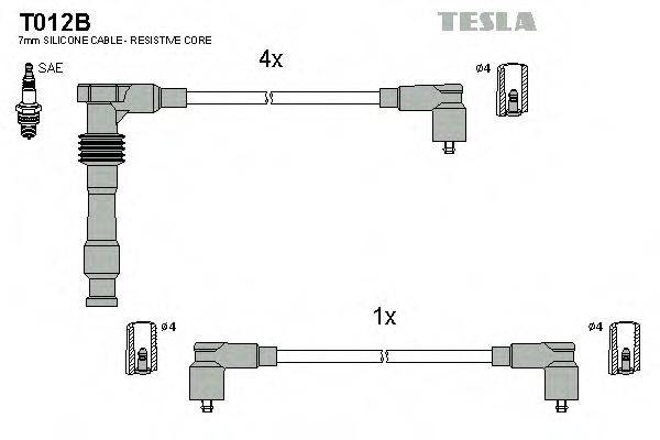 Комплект дротів запалення TESLA T012B