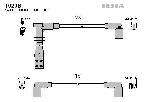 TESLA T020B Комплект проводов зажигания
