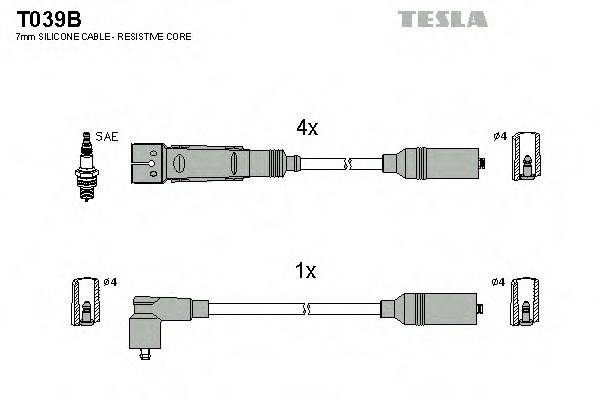 TESLA T039B Комплект проводов зажигания