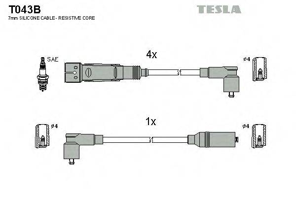 TESLA T043B Комплект дротів запалення