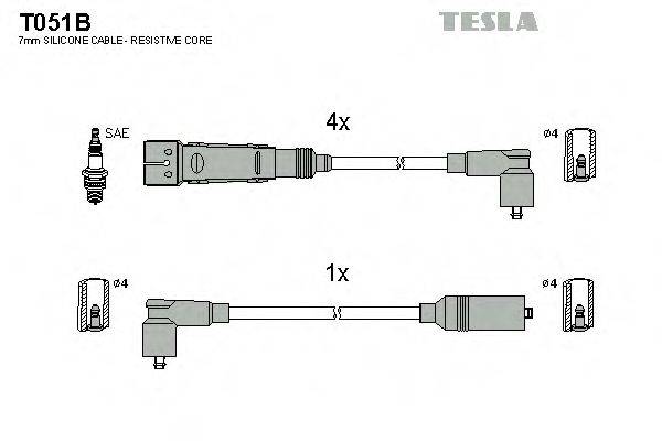 TESLA T051B Комплект проводов зажигания