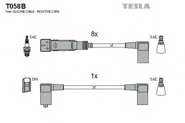 TESLA T058B Комплект проводов зажигания