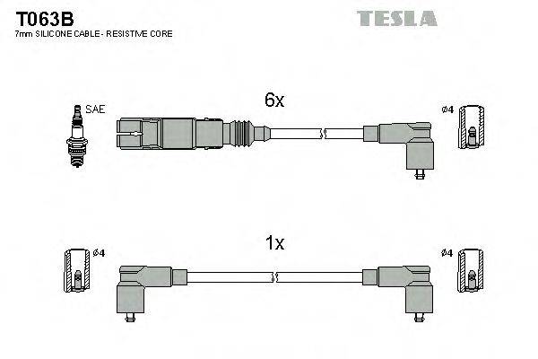 Комплект проводов зажигания TESLA T063B
