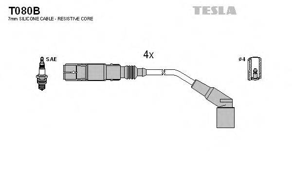 TESLA T080B Комплект проводов зажигания