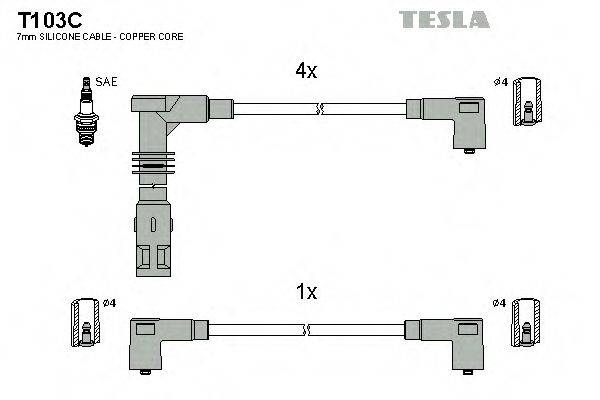 TESLA T103C Комплект дротів запалення