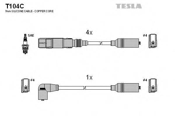 TESLA T104C Комплект дротів запалення