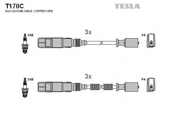 TESLA T170C Комплект проводов зажигания