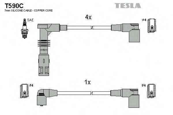 TESLA T590C Комплект проводов зажигания