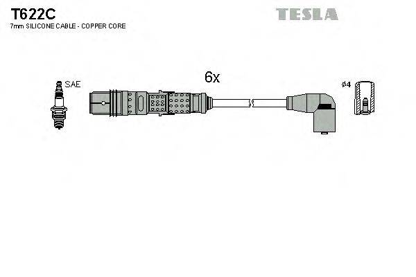 Комплект дротів запалення TESLA T622C