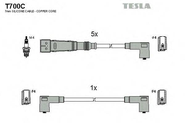 TESLA T700C Комплект проводов зажигания