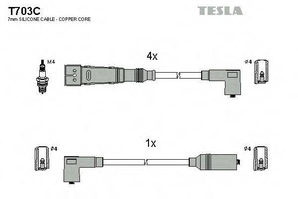 TESLA T703C Комплект проводов зажигания