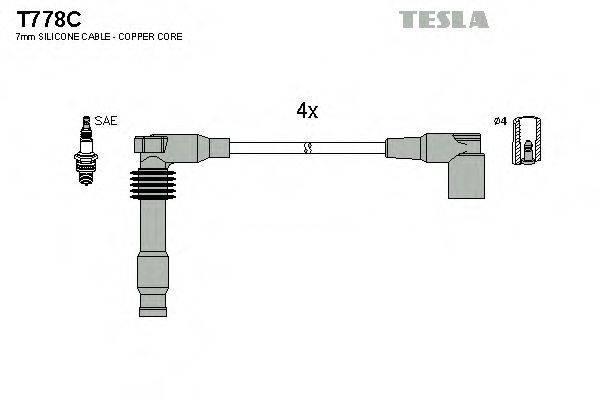 TESLA T778C Комплект дротів запалення