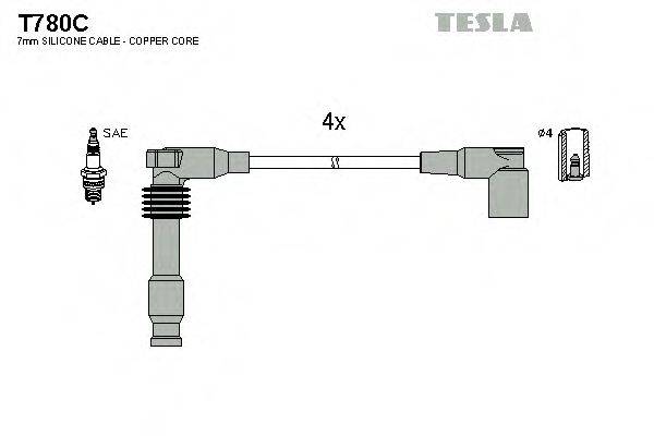 TESLA T780C Комплект проводов зажигания