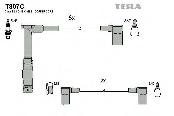 TESLA T807C Комплект проводов зажигания