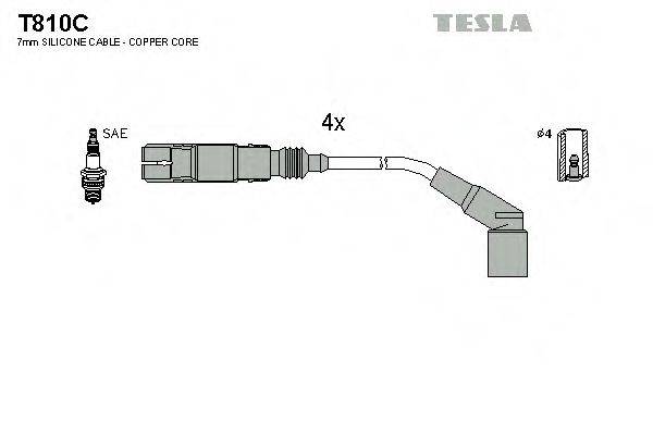 TESLA T810C Комплект проводов зажигания