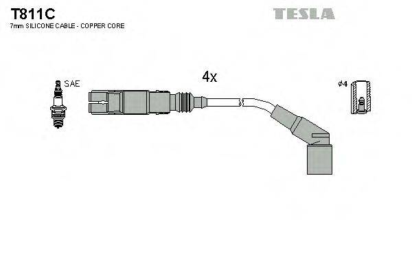 TESLA T811C Комплект проводов зажигания