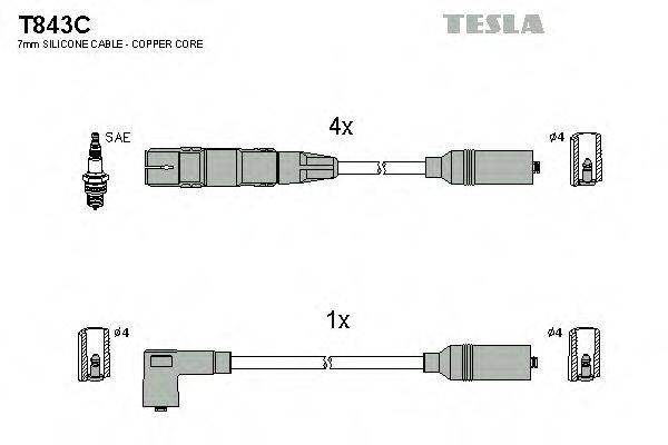 TESLA T843C Комплект проводов зажигания