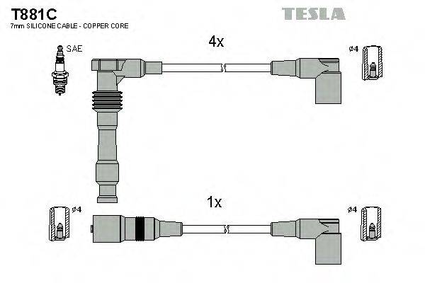 TESLA T881C Комплект дротів запалення