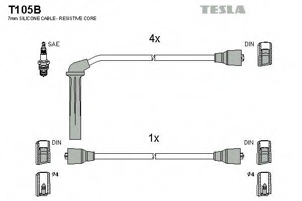 TESLA T105B Комплект проводов зажигания