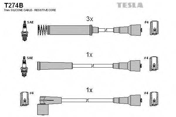 TESLA T274B Комплект проводов зажигания