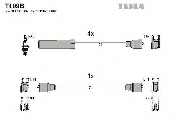 Комплект проводов зажигания TESLA T499B