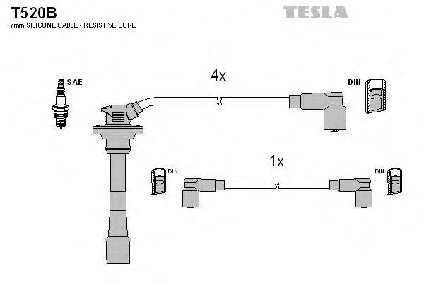 TESLA T520B Комплект проводов зажигания