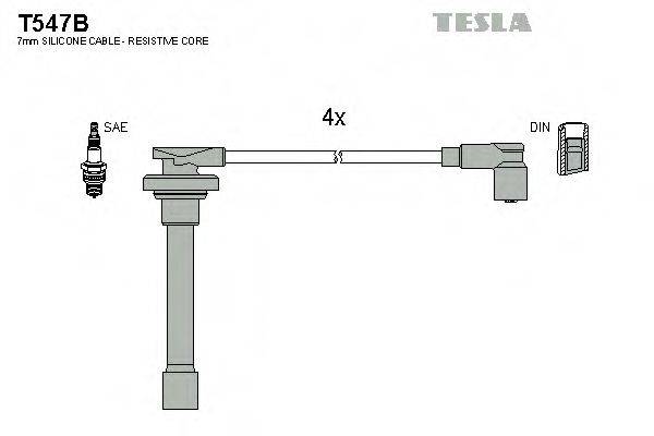 Комплект проводов зажигания TESLA T547B