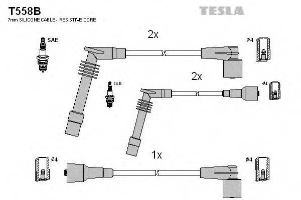 TESLA T558B Комплект проводов зажигания
