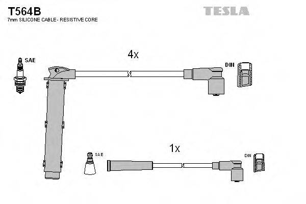 TESLA T564B Комплект проводов зажигания