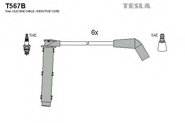 TESLA T567B Комплект проводов зажигания