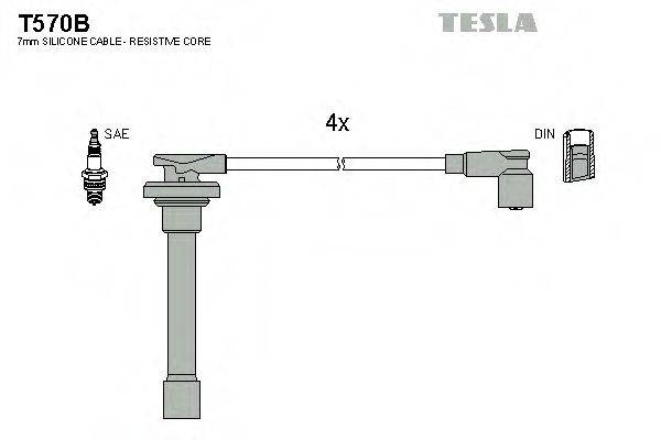 TESLA T570B Комплект проводов зажигания