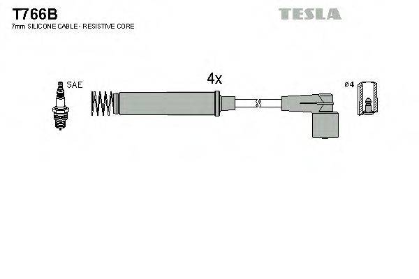 Комплект дротів запалення TESLA T766B