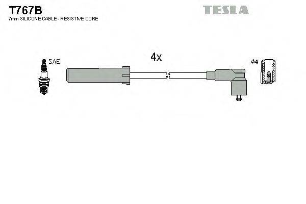TESLA T767B Комплект проводов зажигания