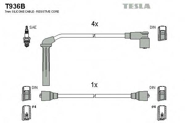 TESLA T936B Комплект проводов зажигания