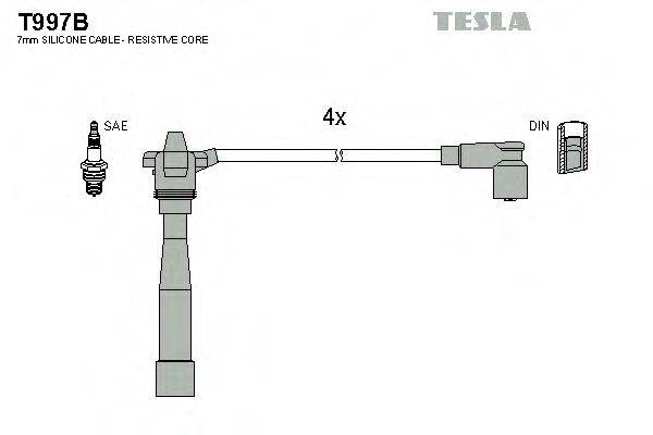 Комплект проводов зажигания TESLA T997B