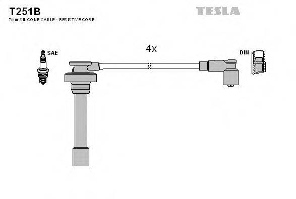 TESLA T251B Комплект дротів запалення