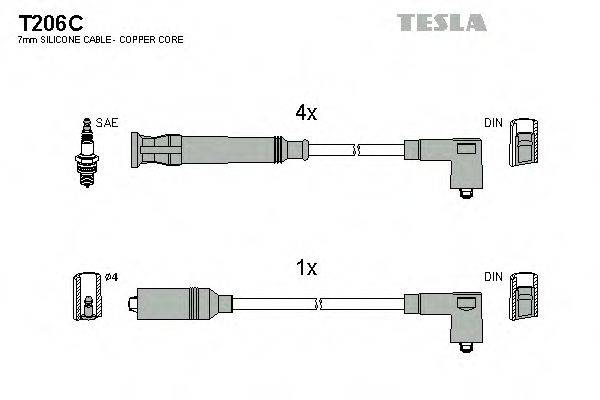 TESLA T206C Комплект проводов зажигания