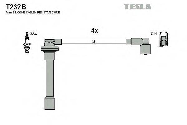 TESLA T232B Комплект дротів запалення