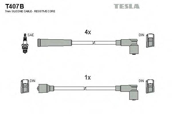 Комплект проводов зажигания TESLA T407B