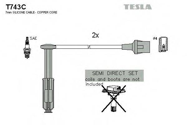 TESLA T743C Комплект проводов зажигания