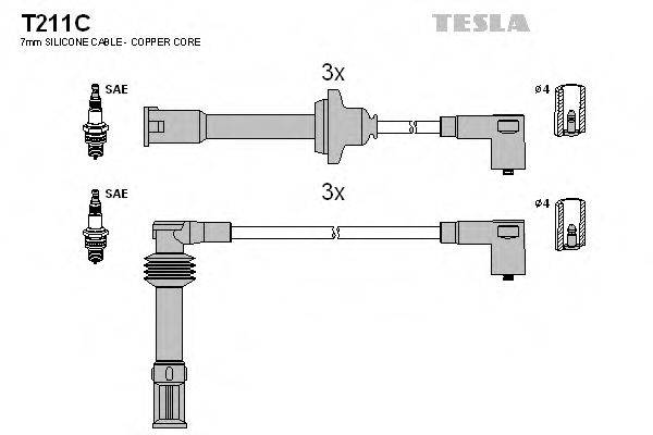 Комплект проводов зажигания TESLA T211C