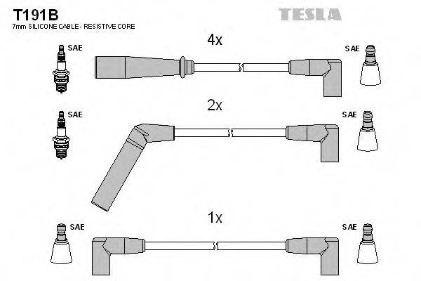 TESLA T191B Комплект проводов зажигания